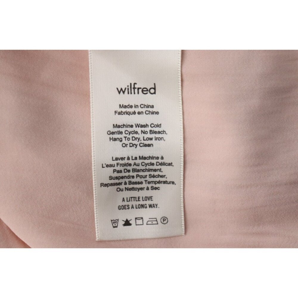 Wilfred Women Small Peach Pink Satin Pleated Sleeveless Mini Dress Stretch Waist - Picture 6 of 7
